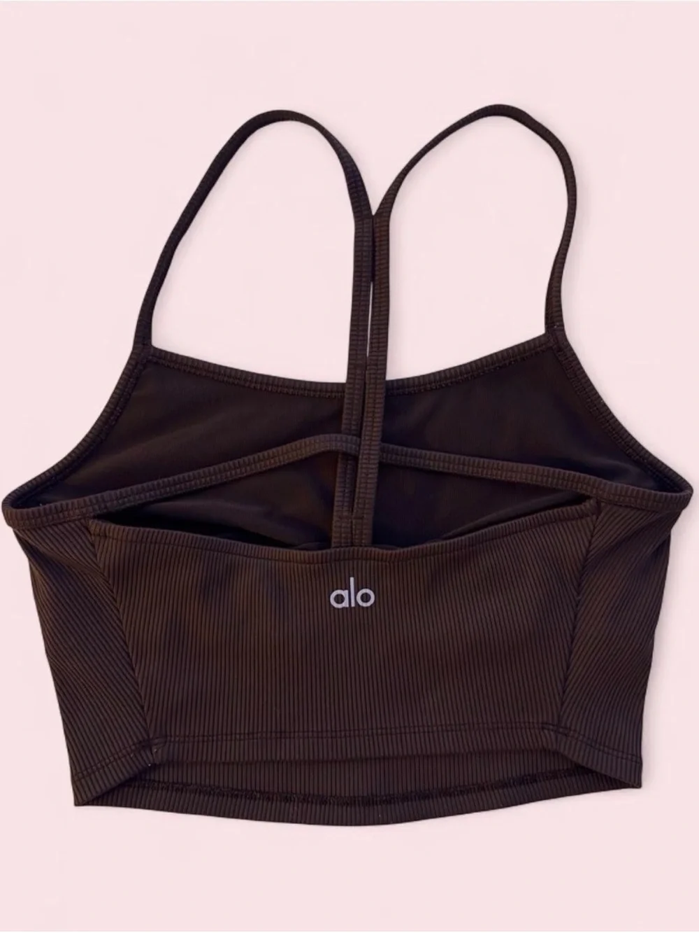 ALO Yoga Brown Ribbed Cropped Tank - XS